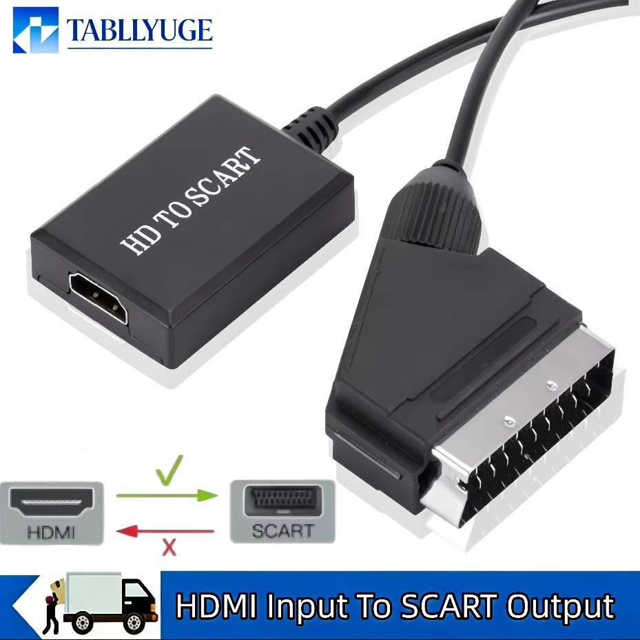 Scart To Hdmi - อะแดปเตอร์ขยายสัญญาณวิดีโอและเสียง SCART รองรับ HDMI 1080P สำหรับ