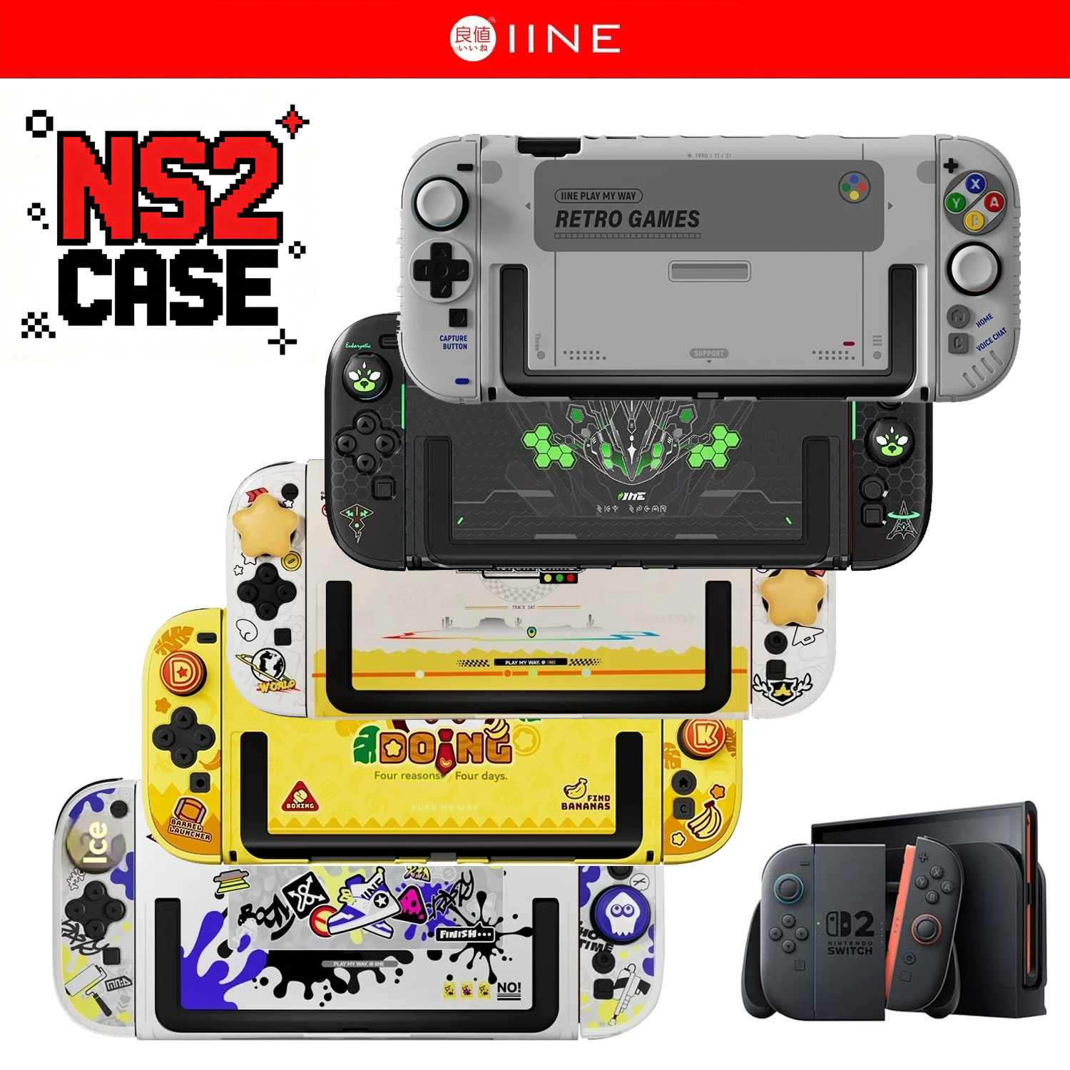 Retro Gaming Nintendo - เคสป้องกัน IINE Retro Case Switch 2