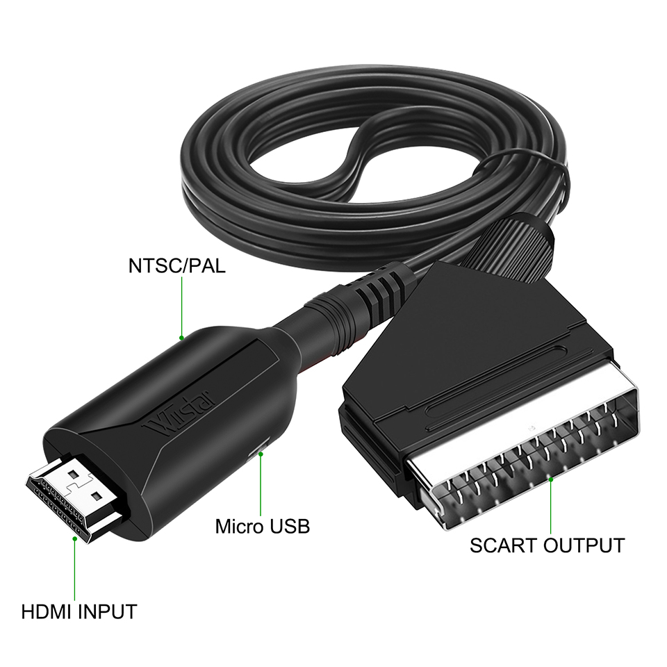 1080P HD HDMI เข้ากันได้กับ SC - Scart To Hdmi บทวิจารณ์และราคา