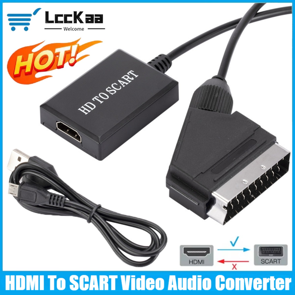 LccKaa 1080P HDMI TO SCART อะแ - Scart To Hdmi บทวิจารณ์และราคา